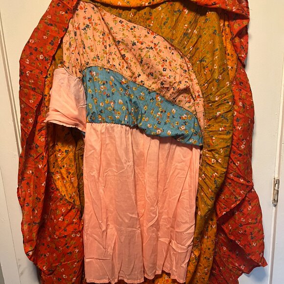 Anthropologie Multicolor Patchwork Button Front Midi Dress – Women’s M - Picture 5 of 8